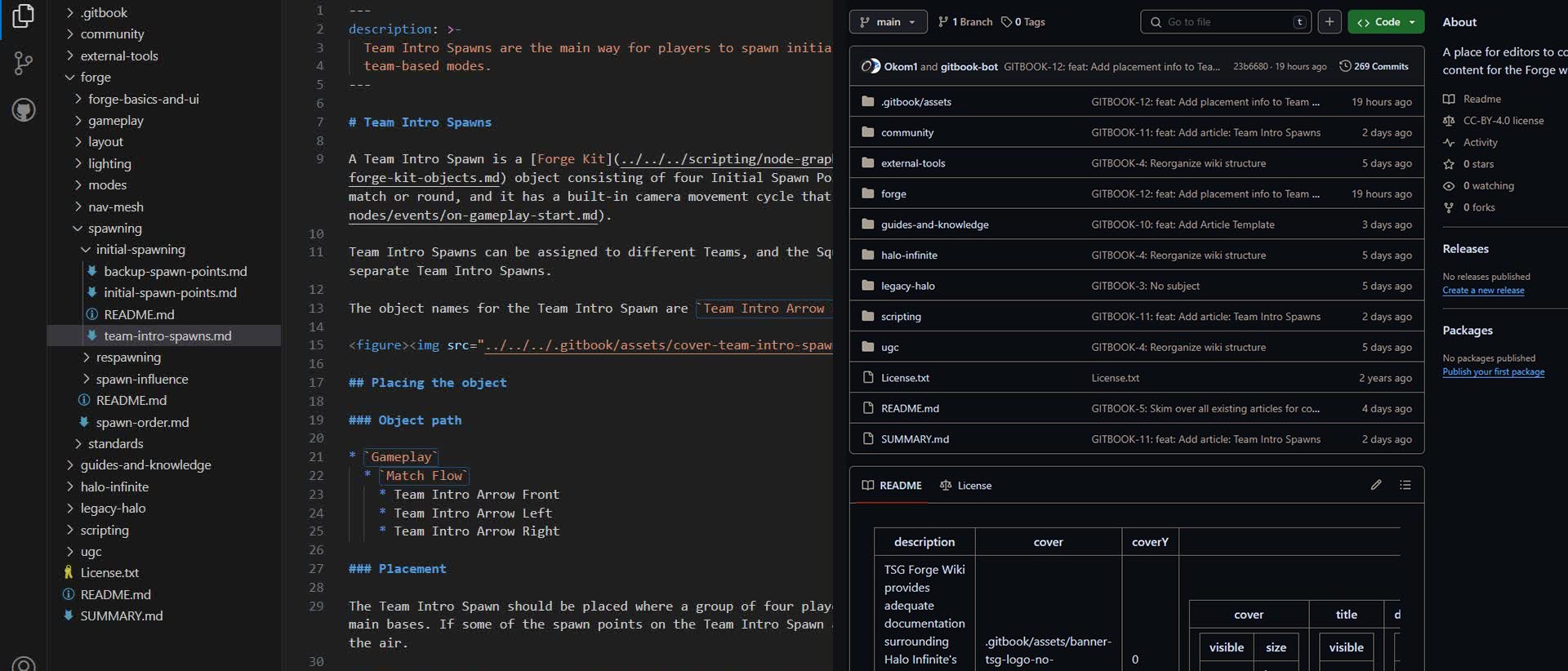 VS Code and the Wiki GitHub repo side by side